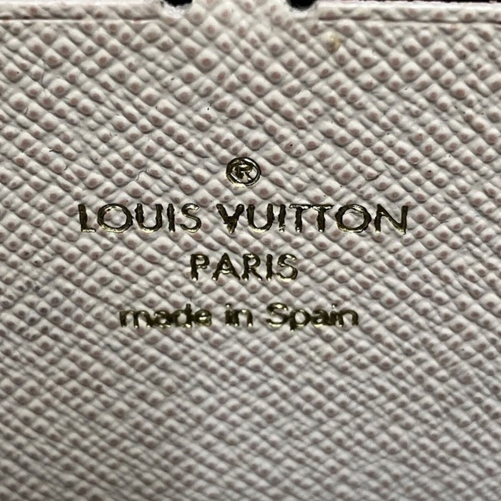 Louis Vuitton Monogram Portefeuille Clemence M61298 Round Rose Ballerine Wallet Long for Women