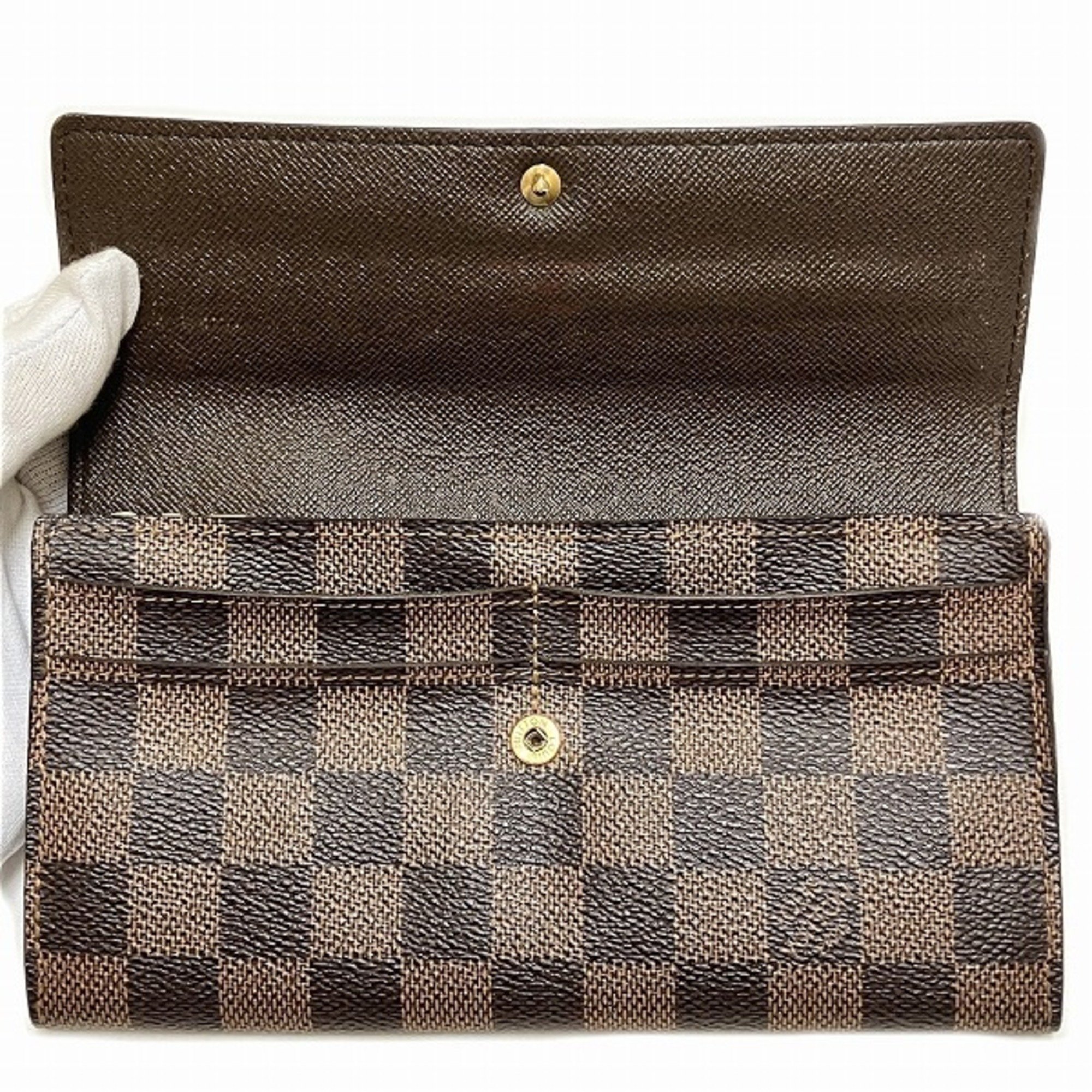 Louis Vuitton Damier Portefeuille Sarah N61734 Long Wallet Bi-fold Men's Women's