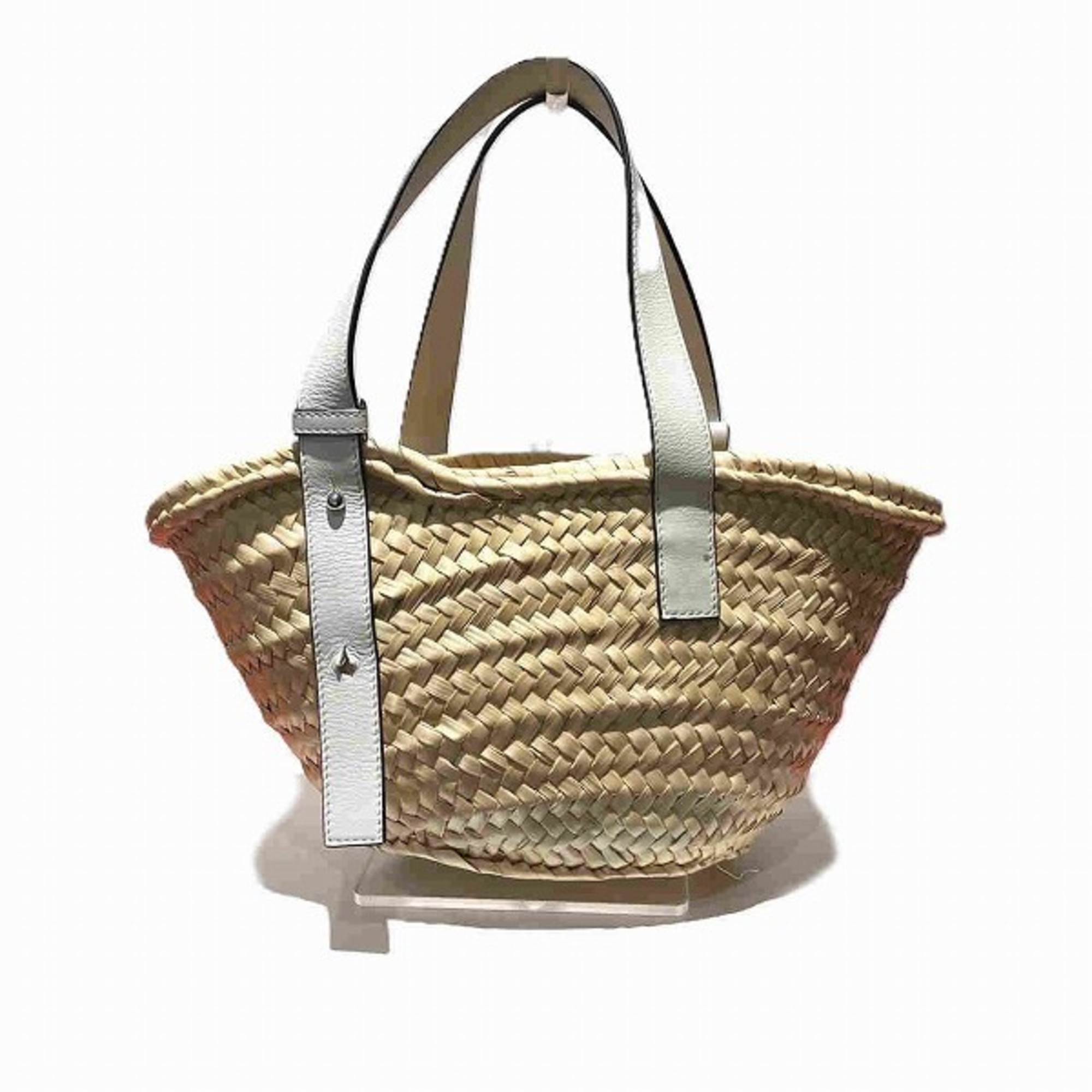 LOEWE Basket Raffia White Bag Handbag Women's