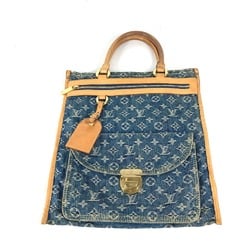 LOUIS VUITTON M95018 Monogram Denim Flat Shopper Tote Bag Shoulder Women's Blue