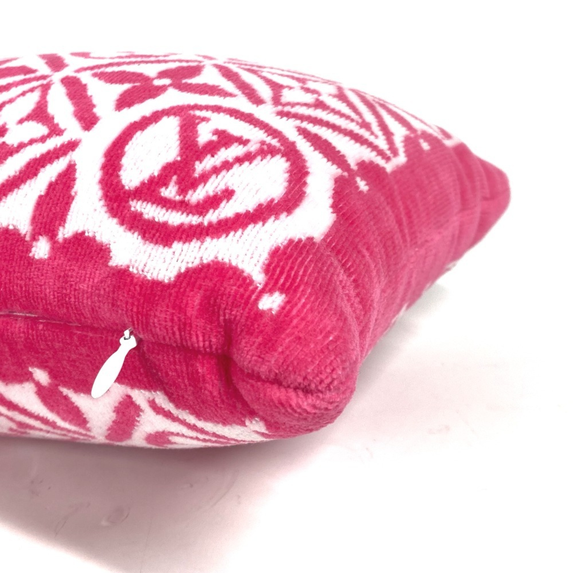 LOUIS VUITTON M01371 Beach Cushion Monogram Flower Tile Pillow Cotton Women's Pink