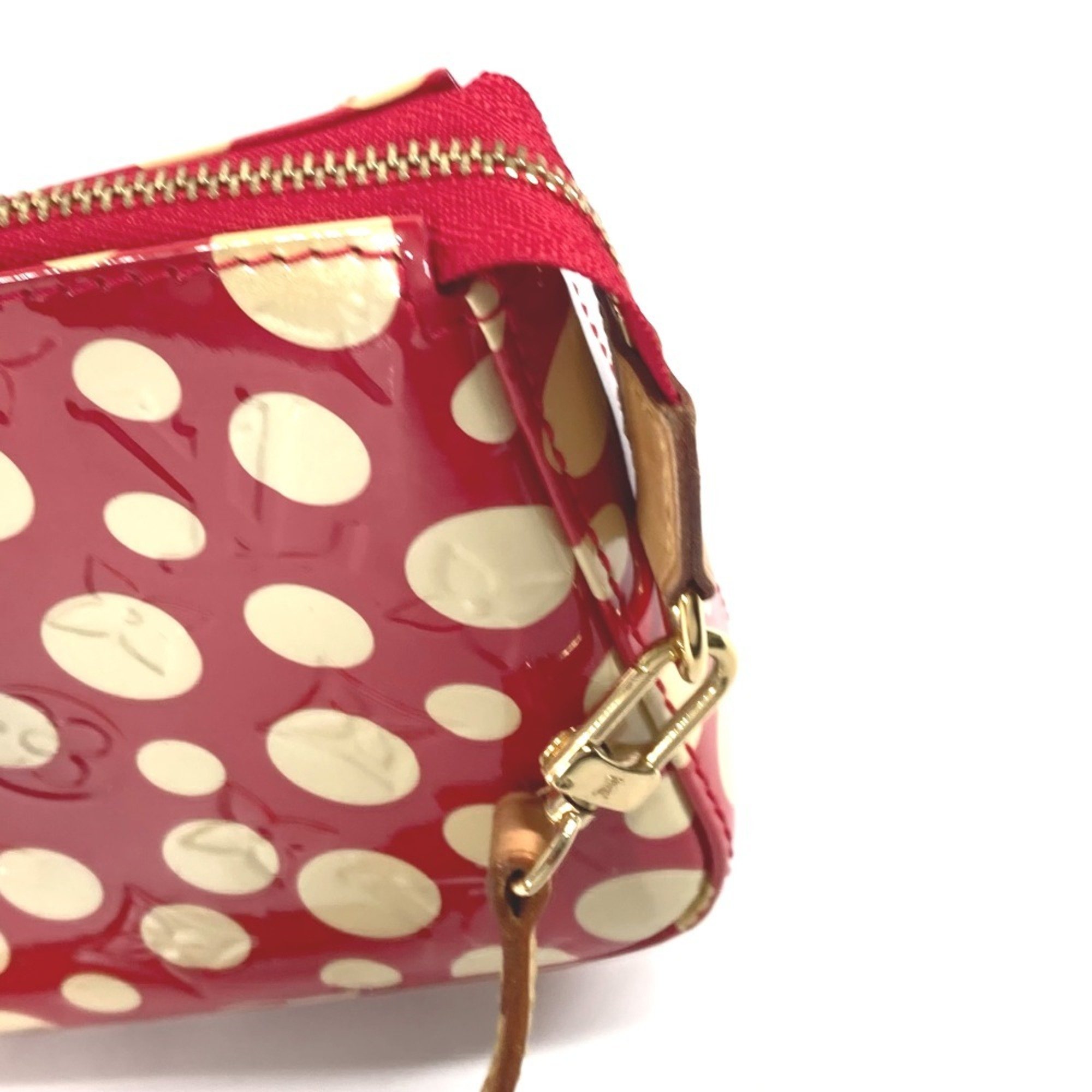 LOUIS VUITTON M91428 Vernis Yayoi Kusama Collaboration Dot Infinity Pochette Accessory Pouch Shoulder Bag Patent Leather Women's Red