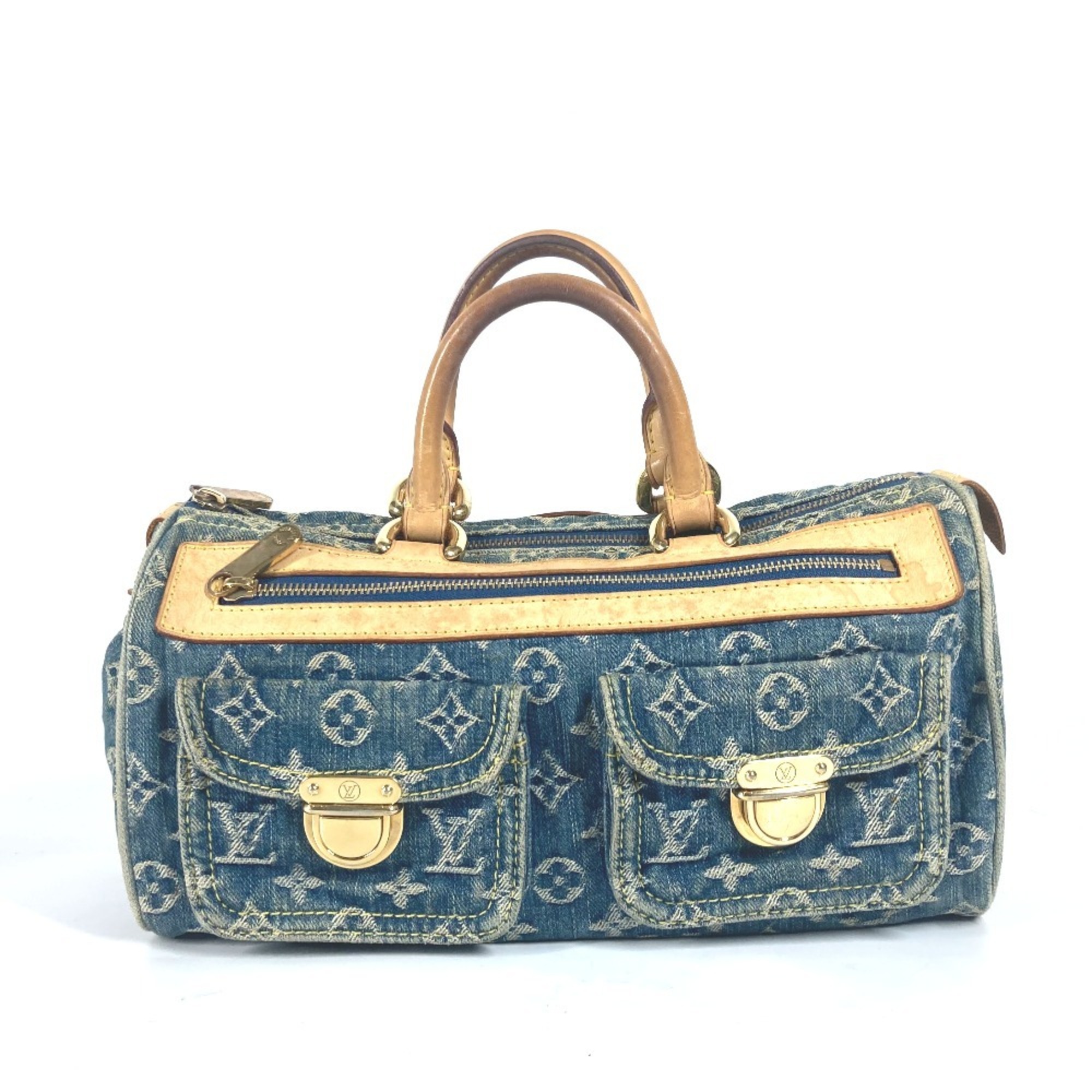 LOUIS VUITTON M95019 Monogram Denim Neo Speedy Boston Bag Handbag Women's Blue