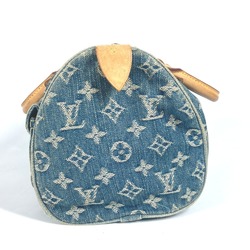 LOUIS VUITTON M95019 Monogram Denim Neo Speedy Boston Bag Handbag Women's Blue