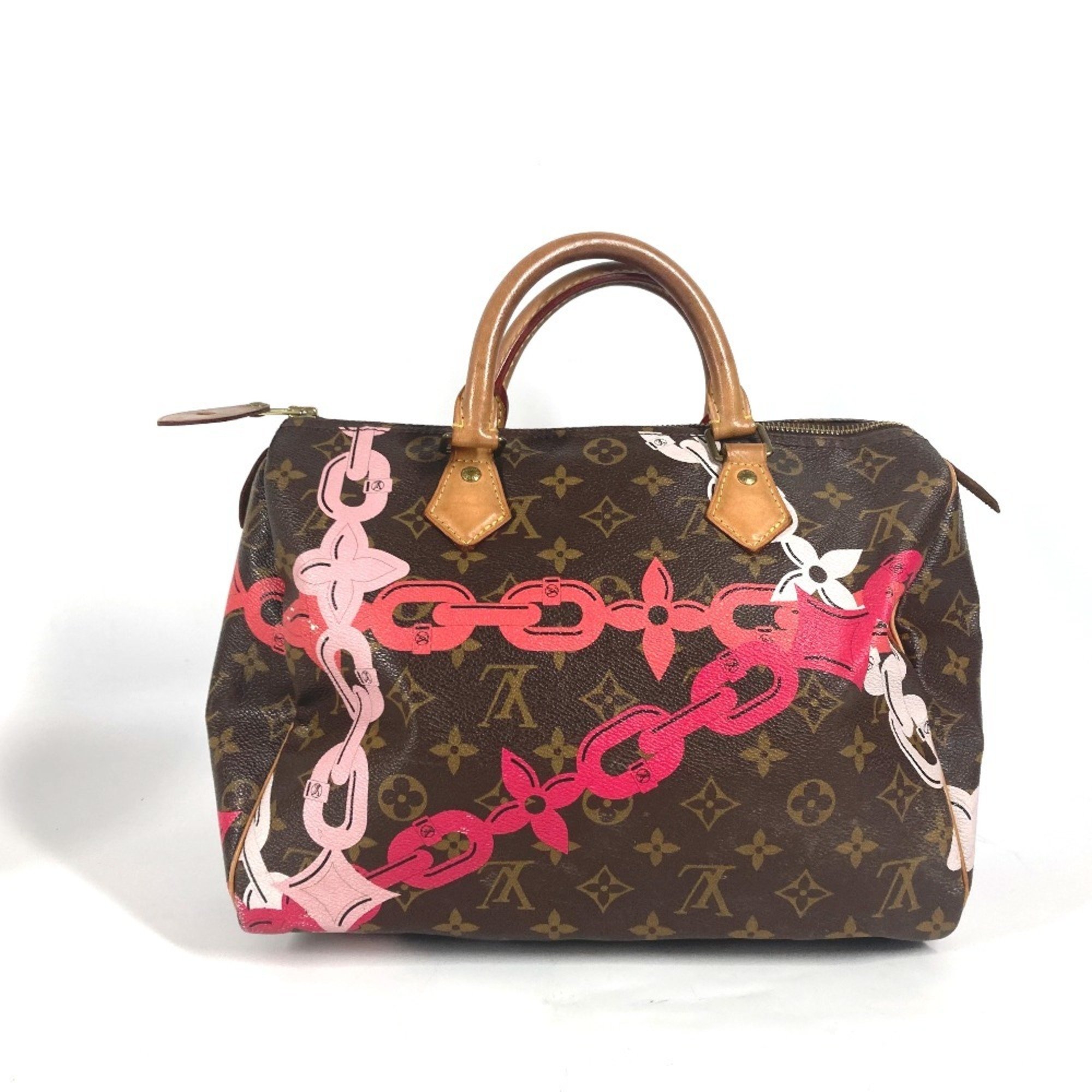 LOUIS VUITTON M41989 Monogram Bay Speedy 30 Boston Bag Chain Handbag Canvas Women's Brown