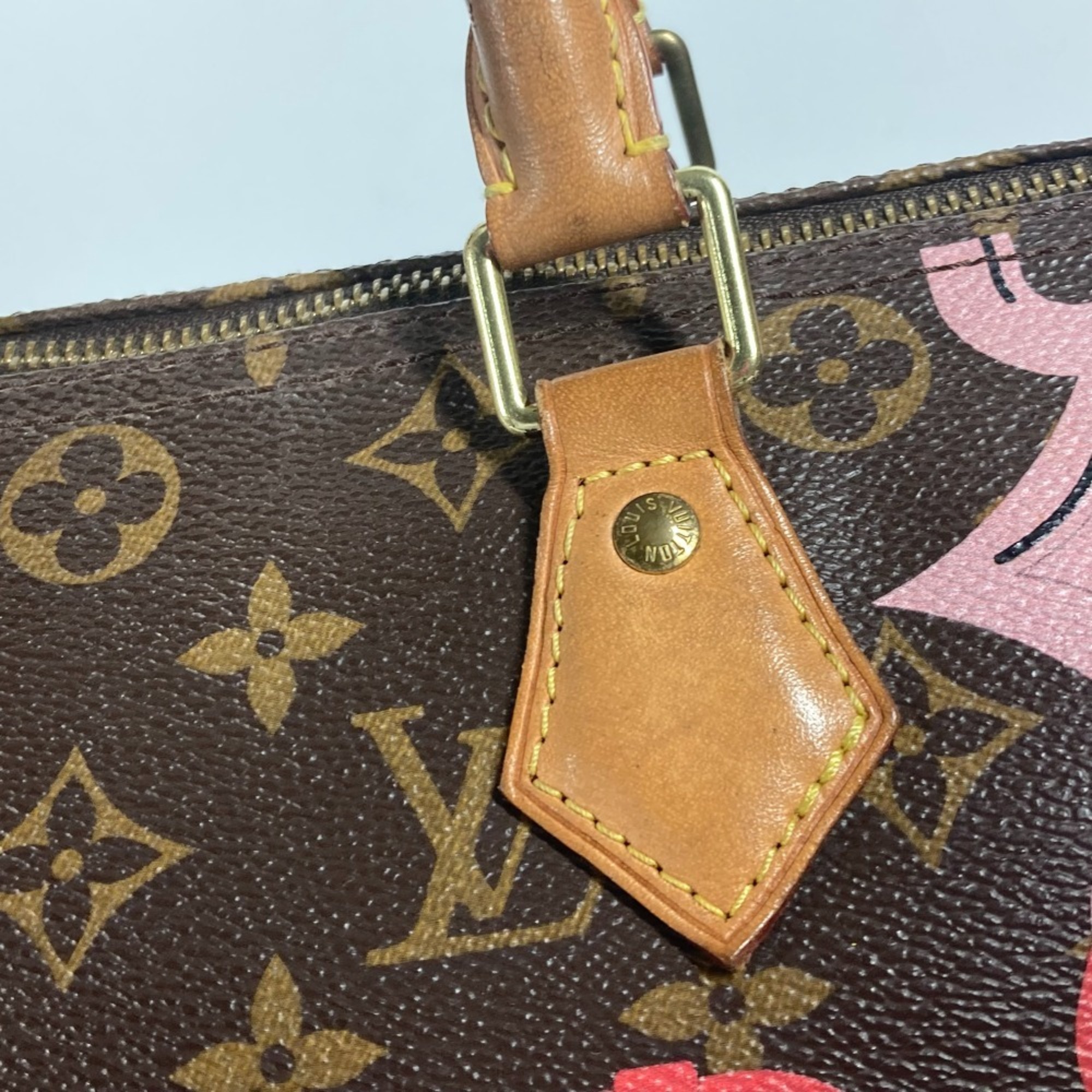 LOUIS VUITTON M41989 Monogram Bay Speedy 30 Boston Bag Chain Handbag Canvas Women's Brown