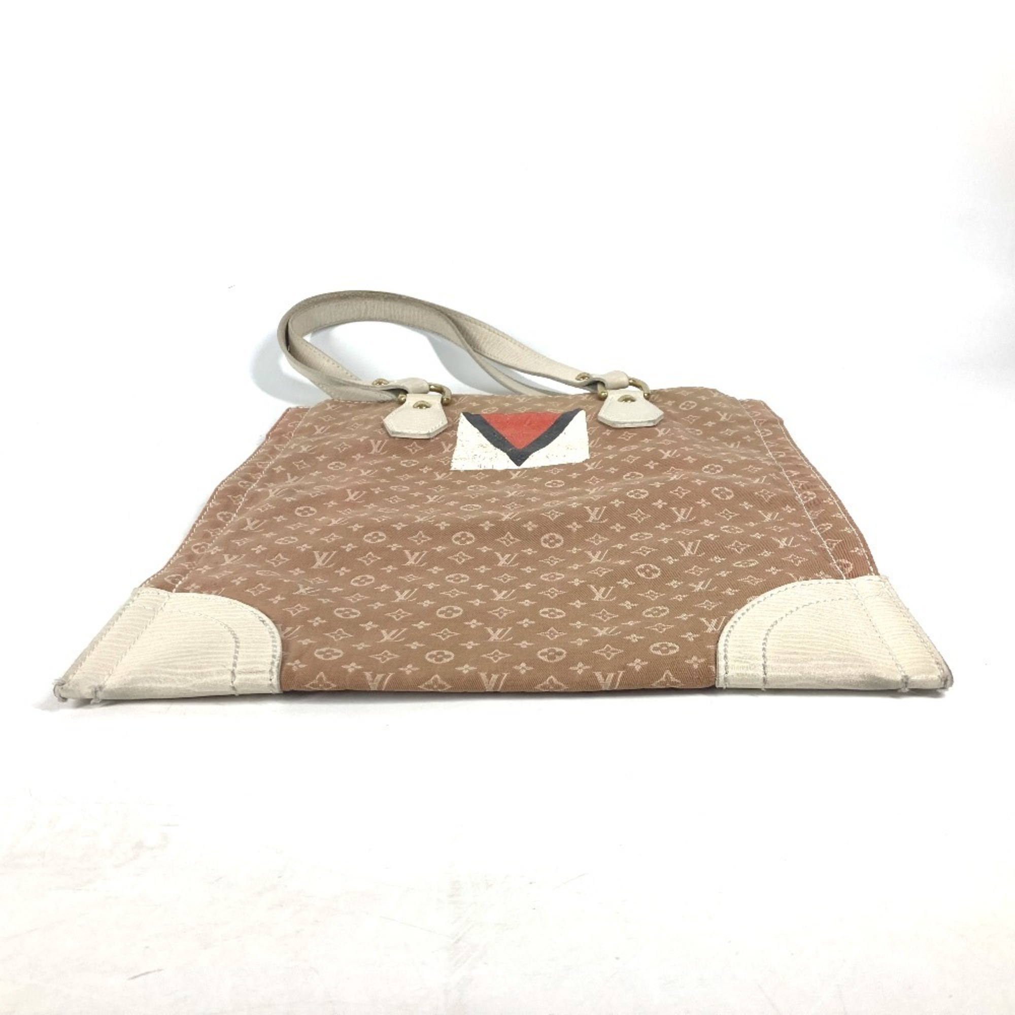 LOUIS VUITTON M40022 Monogram Initial Tanger Shoulder Bag Tote Canvas Leather Women's Camel Beige