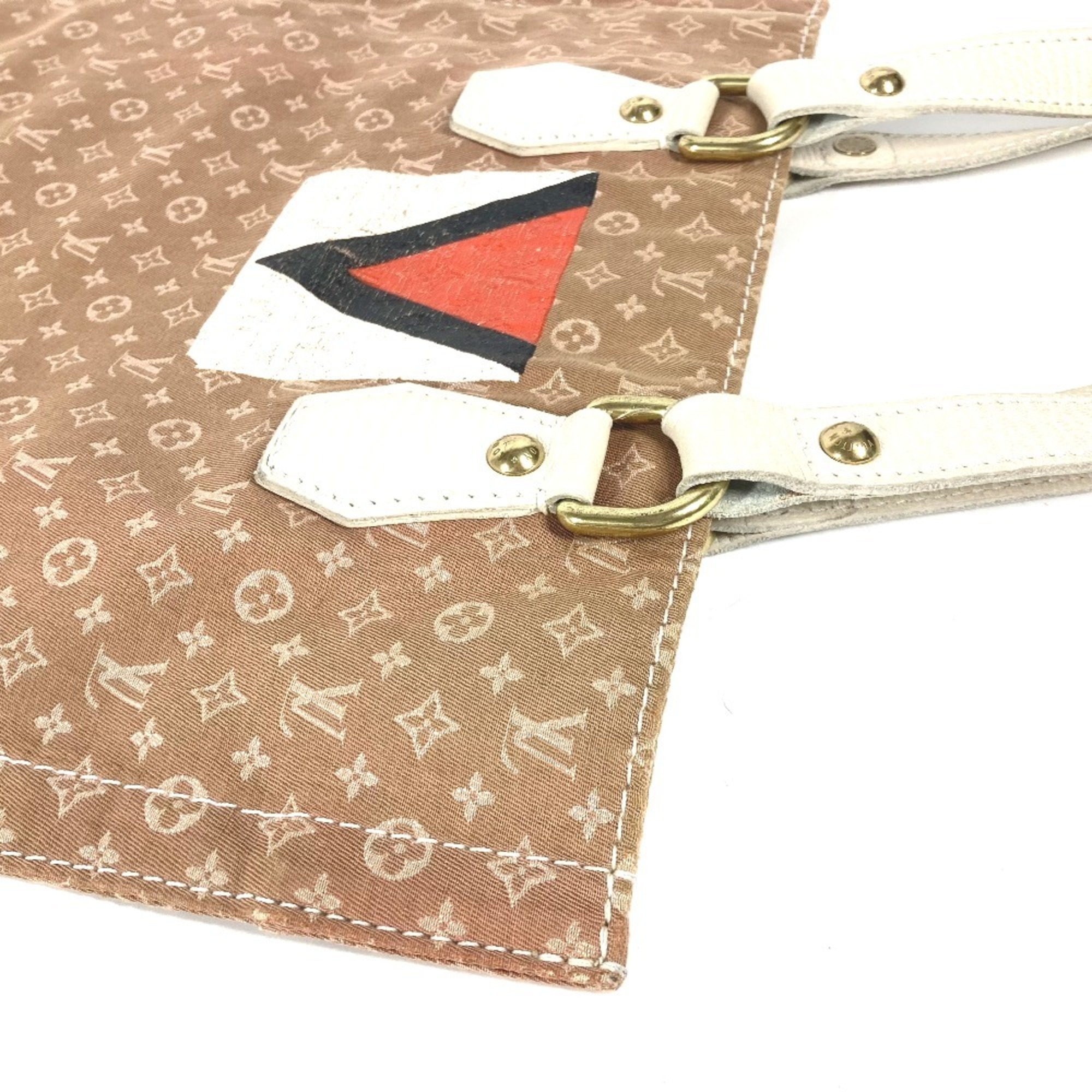 LOUIS VUITTON M40022 Monogram Initial Tanger Shoulder Bag Tote Canvas Leather Women's Camel Beige