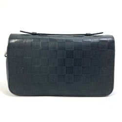 LOUIS VUITTON N61254 Damier Infini Zippy XL Clutch Bag Long Wallet Leather Men's Noir Black