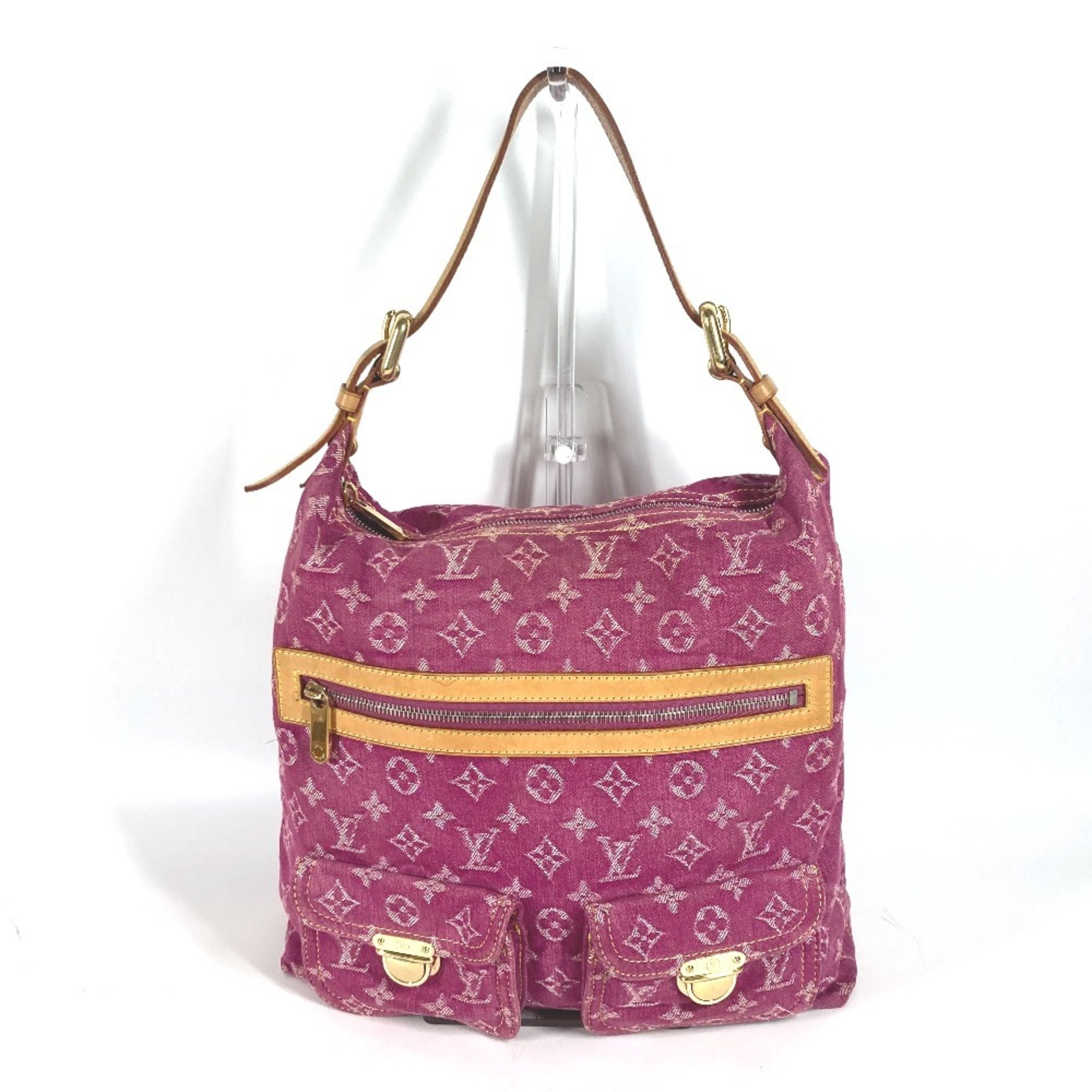 LOUIS VUITTON M95210 Monogram Denim Baggy GM Bag Shoulder Women's Pink