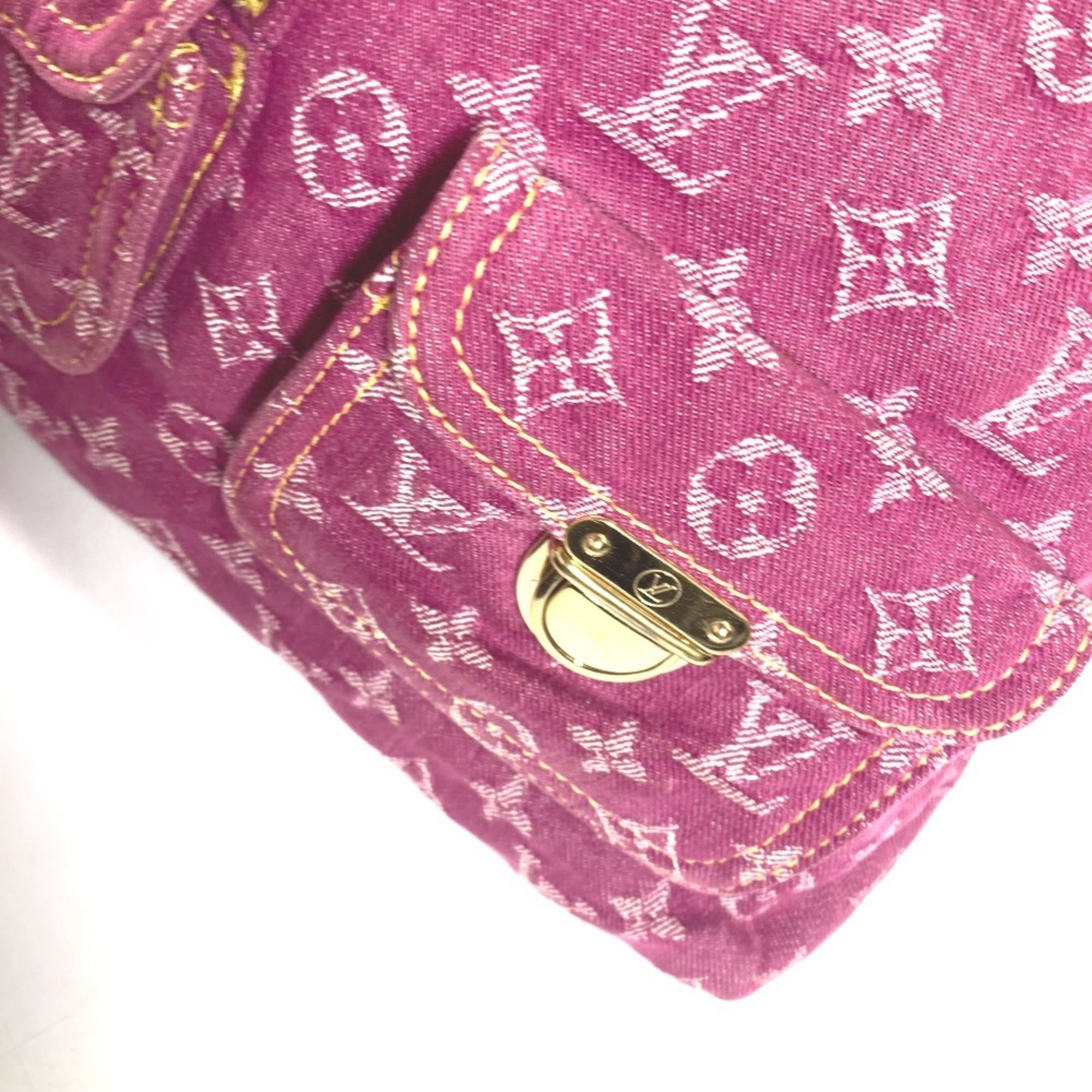 LOUIS VUITTON M95210 Monogram Denim Baggy GM Bag Shoulder Women's Pink