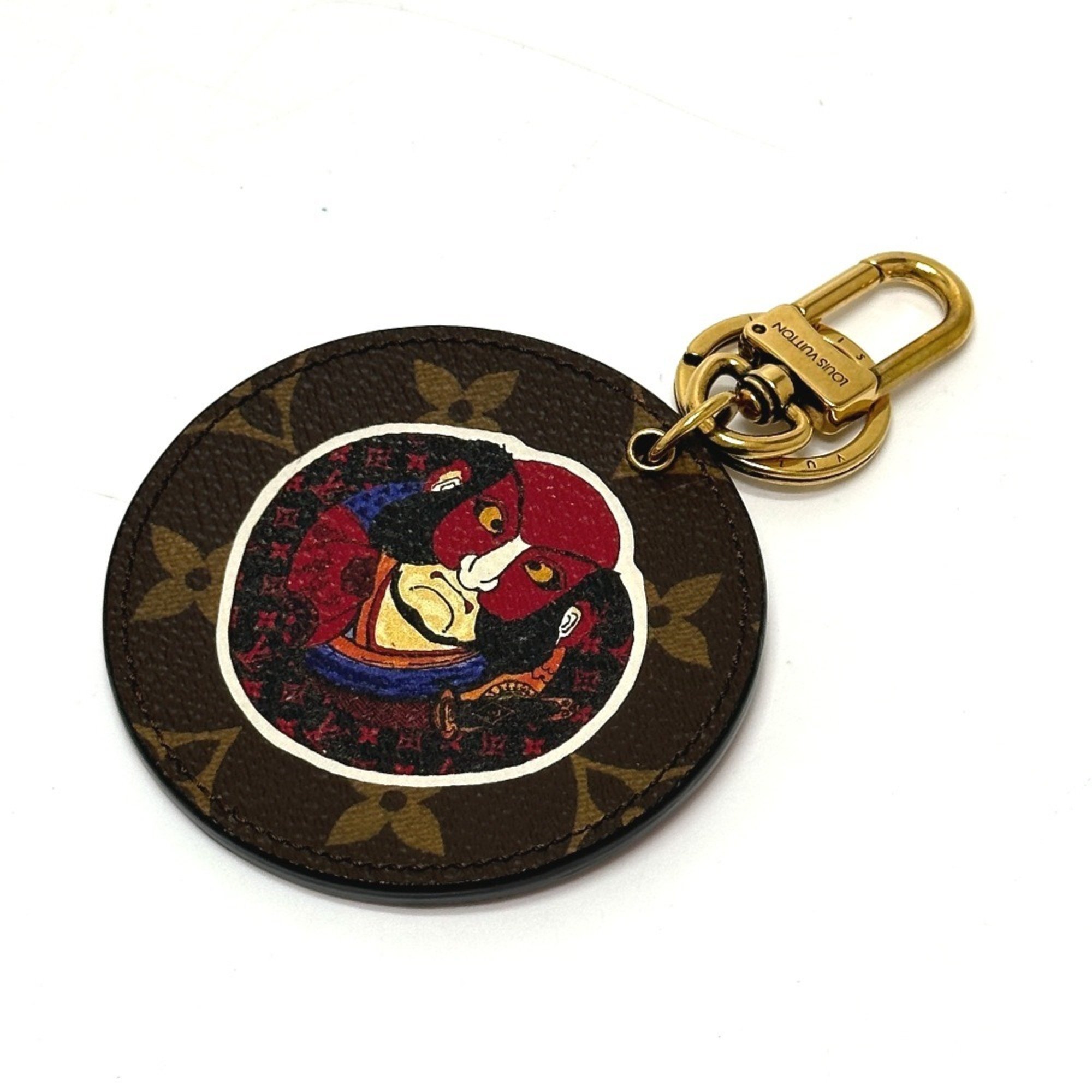 LOUIS VUITTON MP1949 Monogram Yamakansai Portecle Illustre Kabuki Keychain Canvas Women's Brown