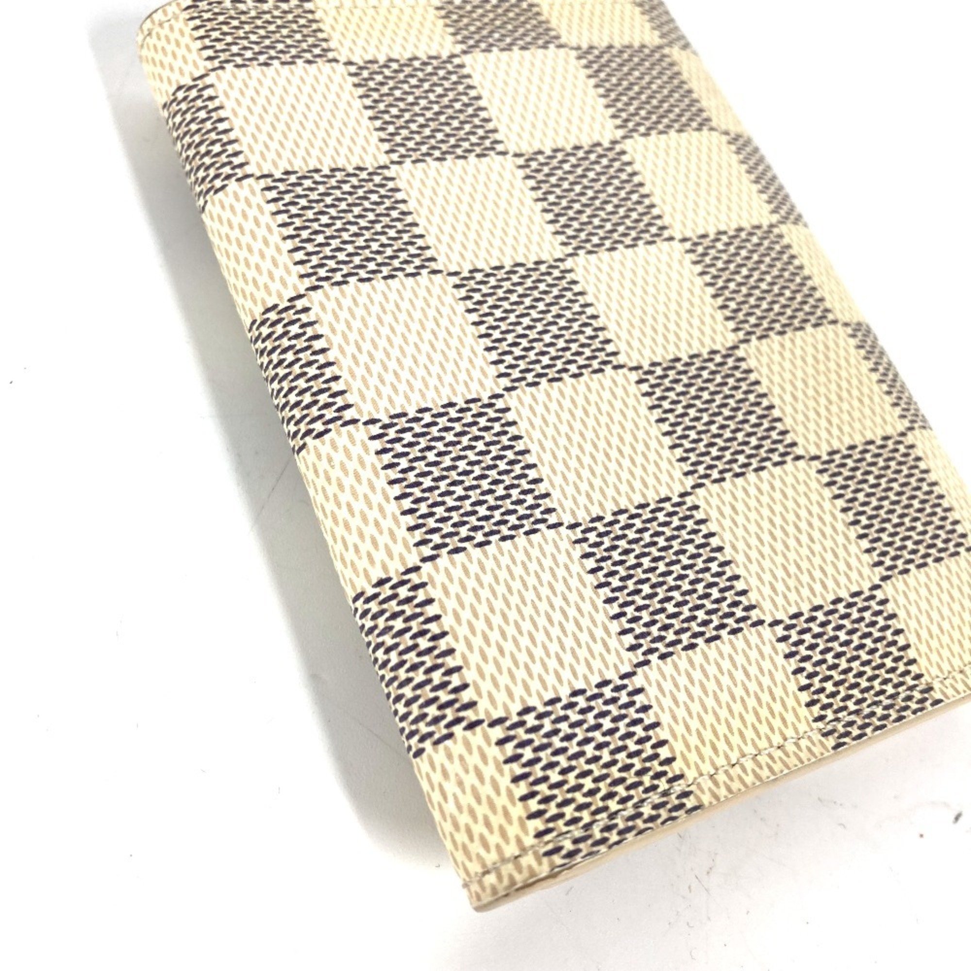 LOUIS VUITTON N61276 Damier Azur Portemonnay Rosalie Compact Wallet Bi-fold Canvas Women's Rose Ballerine White