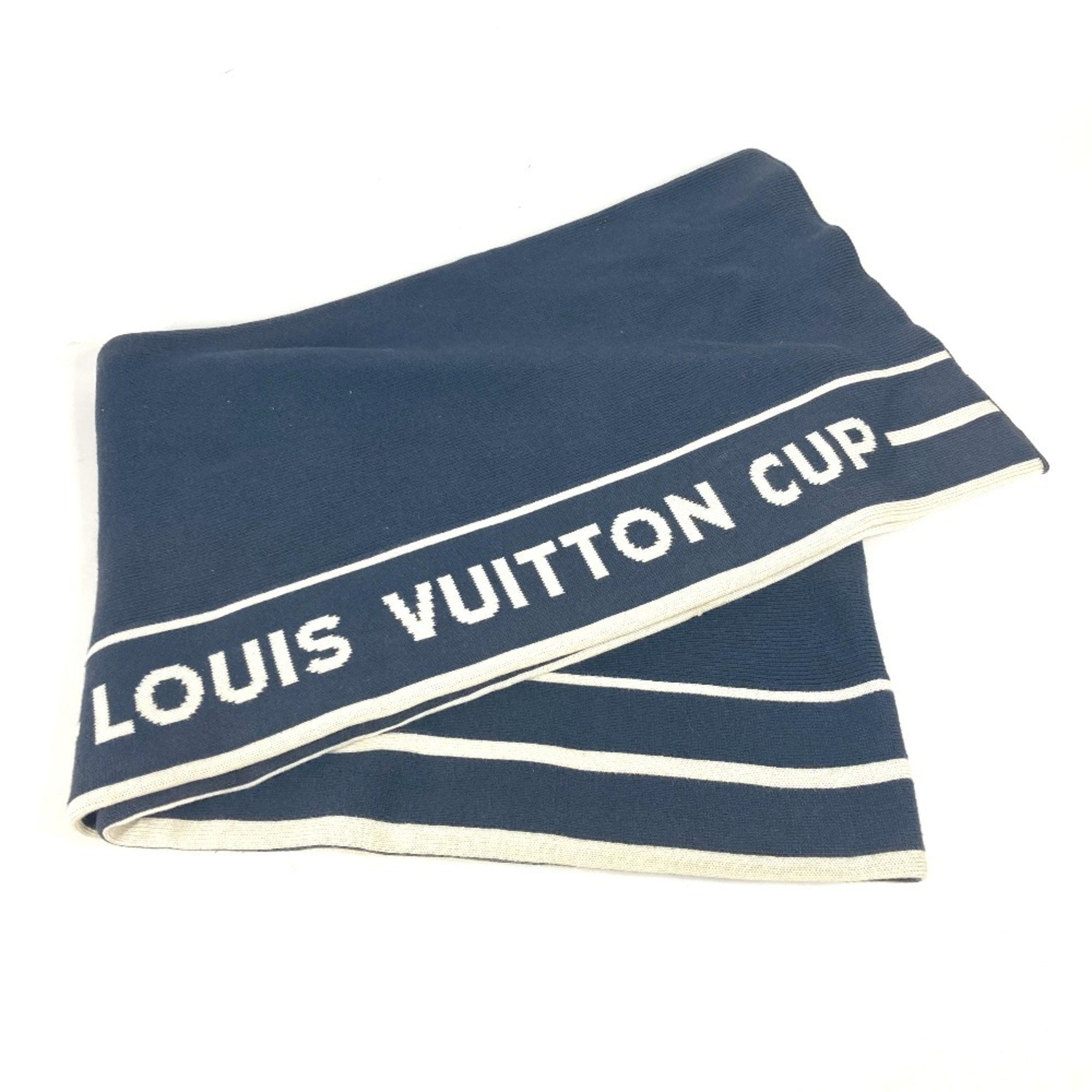 LOUIS VUITTON Louis Vuitton Cup LVCUP Scarf Cotton Cashmere Men's Navy