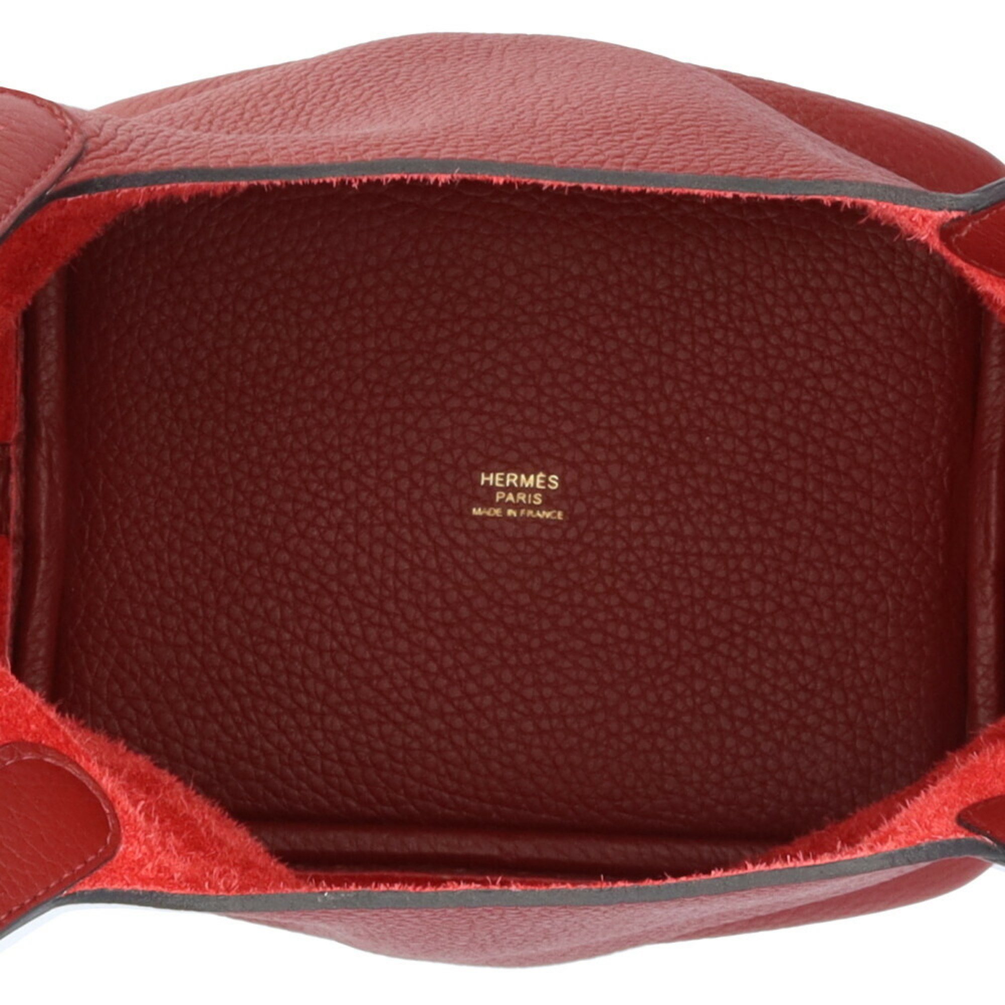 Hermes Picotin Lock PM Handbag Leather Red Women's HERMES