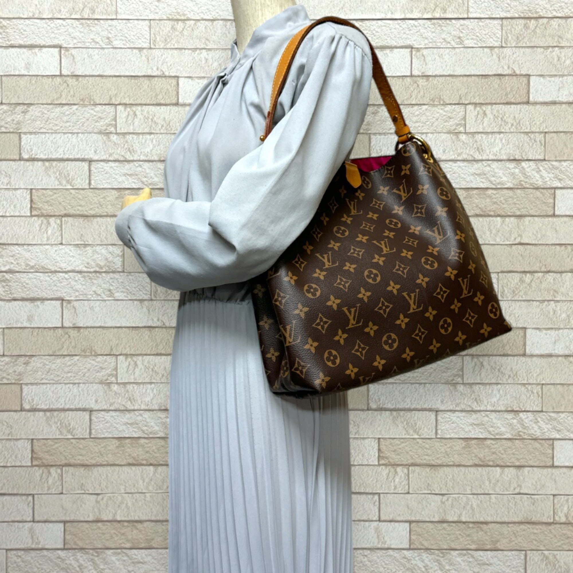 Louis Vuitton Graceful PM Monogram Shoulder Bag Canvas M43700 Brown Women's LOUIS VUITTON