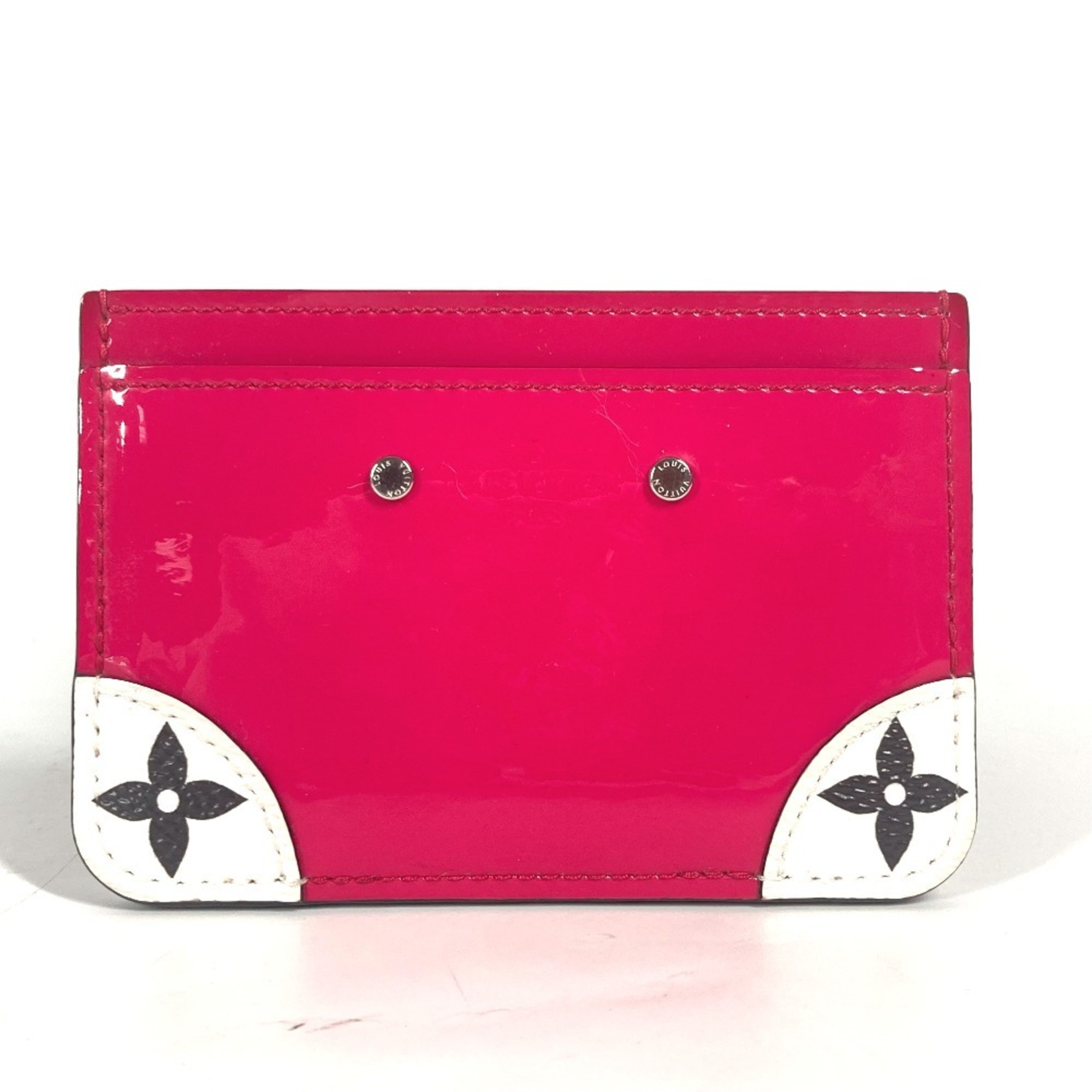 LOUIS VUITTON M67639 Vernis Porte Carte Simple Business Card Holder Pass Case Holder/Card Patent Leather Women's Pink