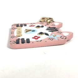 LOUIS VUITTON M68452 Portocle Fun Face Monogram Cat Bag Charm Keychain Leather Women's Pink