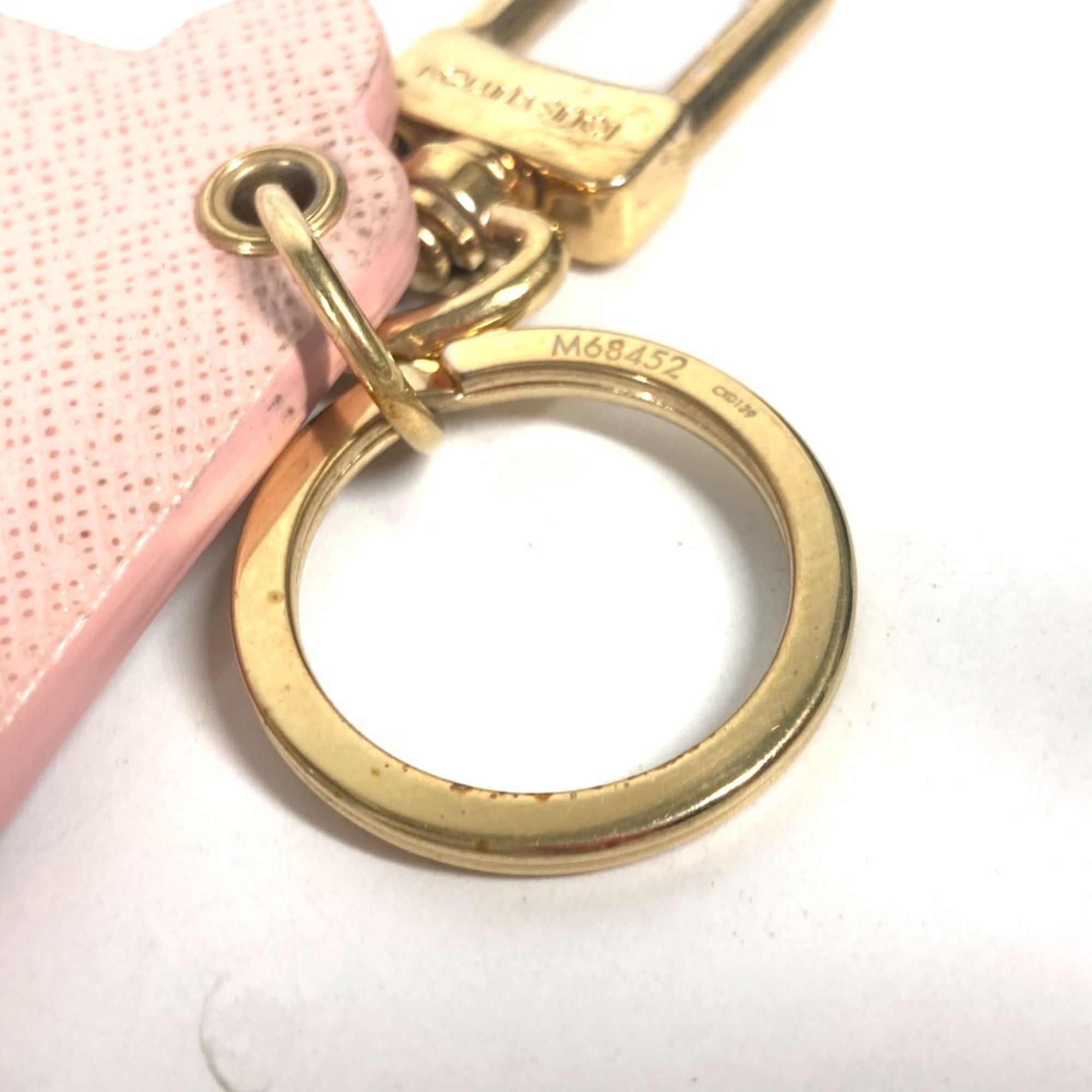 LOUIS VUITTON M68452 Portocle Fun Face Monogram Cat Bag Charm Keychain Leather Women's Pink