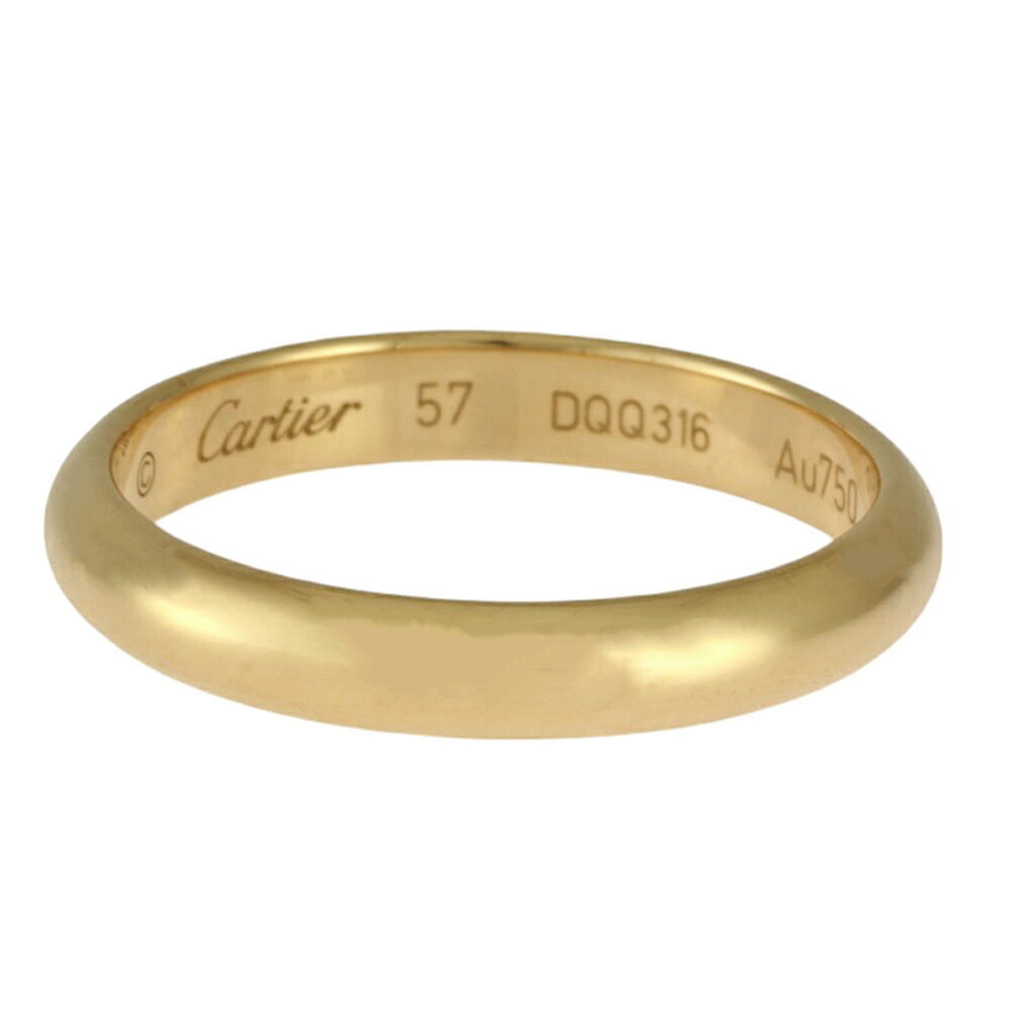 Cartier Wedding Band Ring, Size 16.5, 18K, Unisex, CARTIER