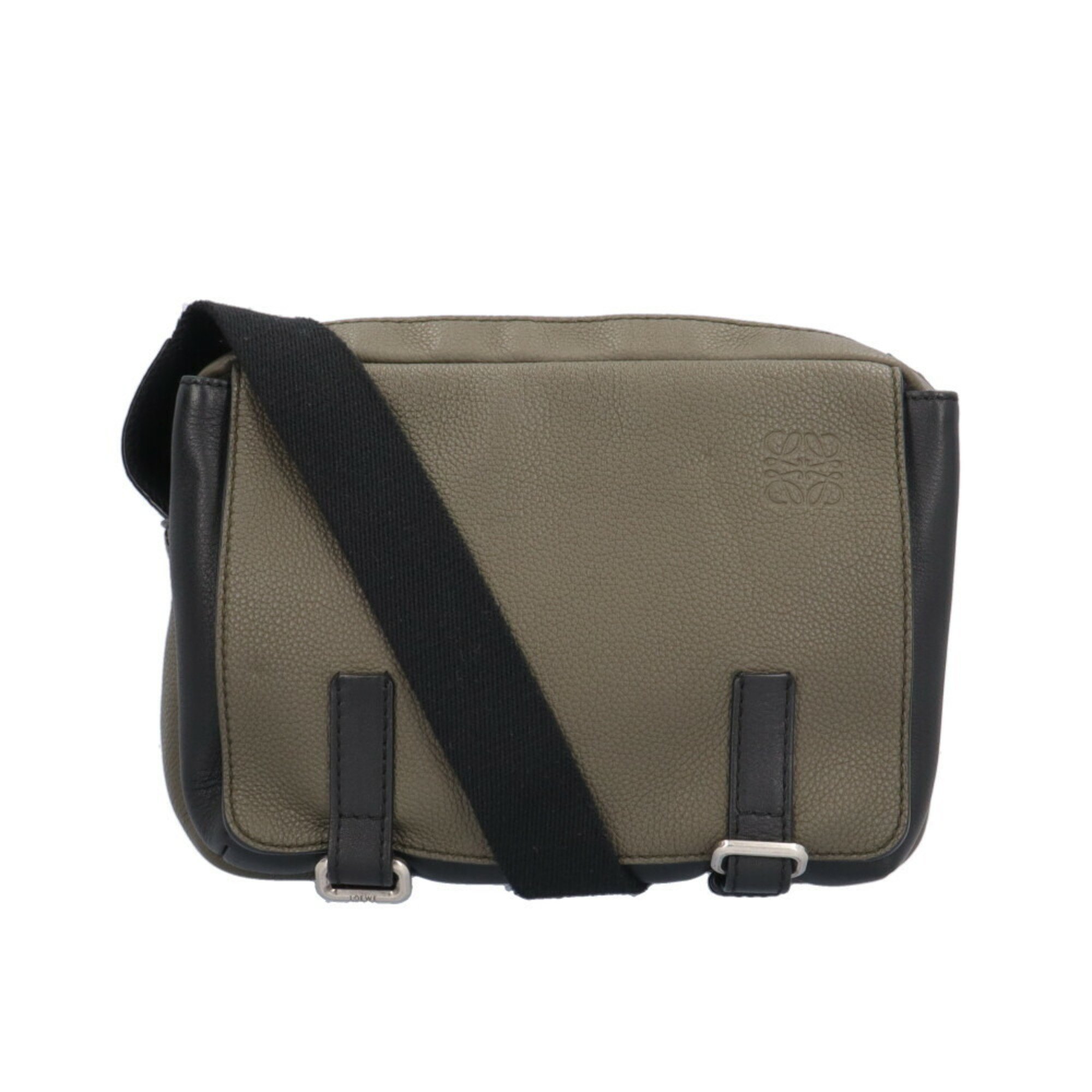 LOEWE Military Bag Shoulder Leather B553.A72X22 Green Unisex