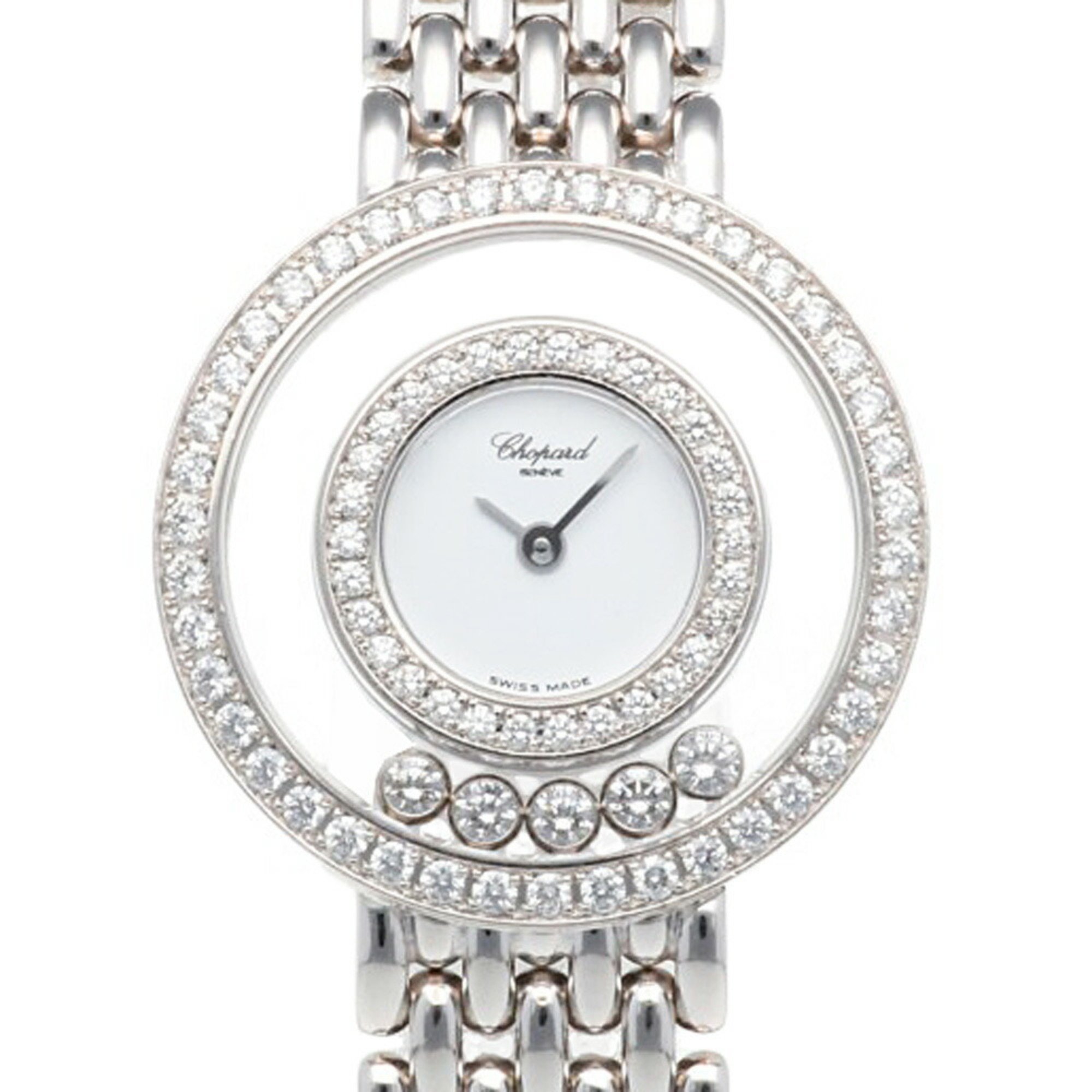 Chopard Happy Diamonds Watch 18K 4119 1 Quartz Ladies Diamond Bezel Moving Manufacturer Completed