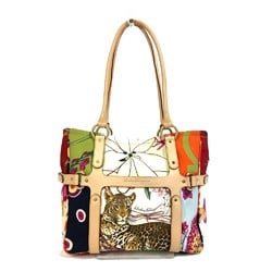 Salvatore Ferragamo Animal Flower Tote Bag Canvas Men's Multicolor