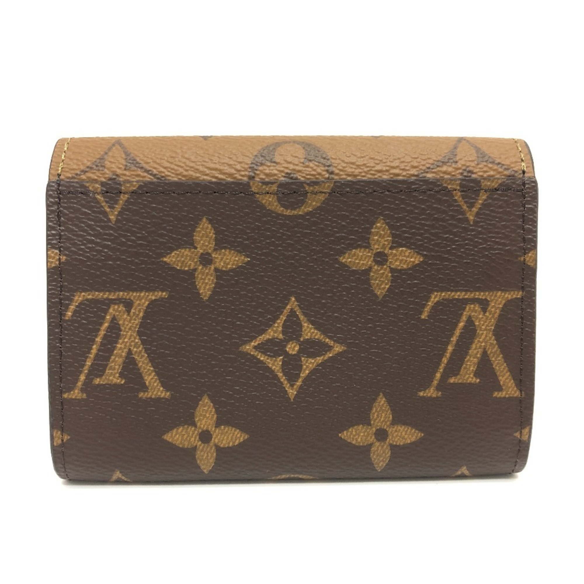 LOUIS VUITTON M82333 Portemonnaie Rosalie Compact Wallet Bi-fold Monogram Reverse Canvas Women's Brown