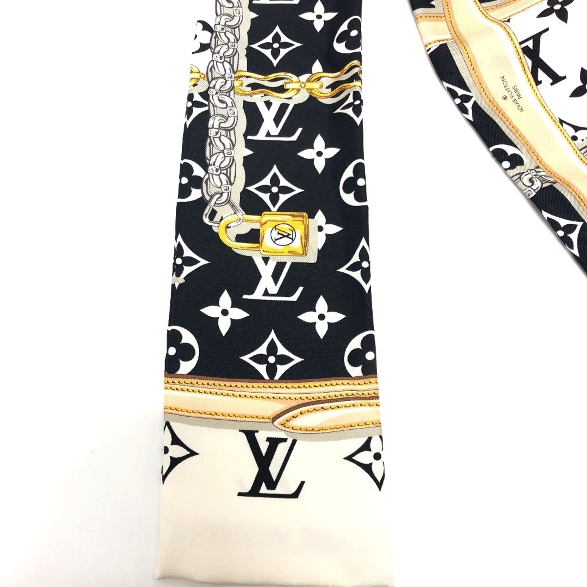 LOUIS VUITTON M78656 Monogram Bandeau Confidential Handkerchief Scarf Silk Women's Noir Black