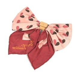 LOUIS VUITTON M74434 Ribbon-shaped heart design, single piece, silk scarf, women's, pink