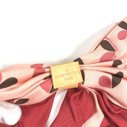 LOUIS VUITTON M74434 Ribbon-shaped heart design, single piece, silk scarf, women's, pink