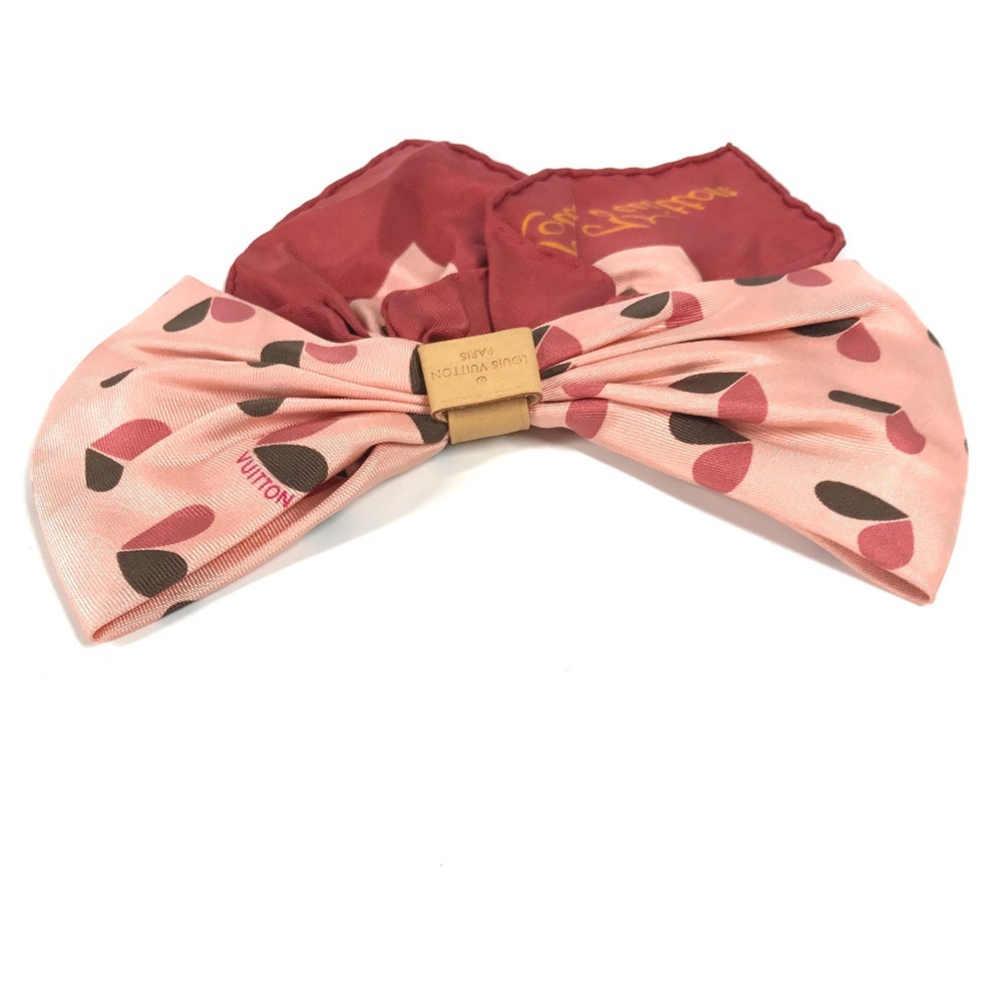 LOUIS VUITTON M74434 Ribbon-shaped heart design, single piece, silk scarf, women's, pink