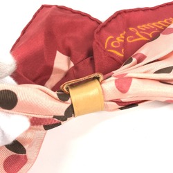 LOUIS VUITTON M74434 Ribbon-shaped heart design, single piece, silk scarf, women's, pink