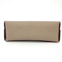 LOUIS VUITTON Louis Vuitton Unknown Pochette Rivet MM Glasses Case Pen Pouch Taurillon Women's Beige