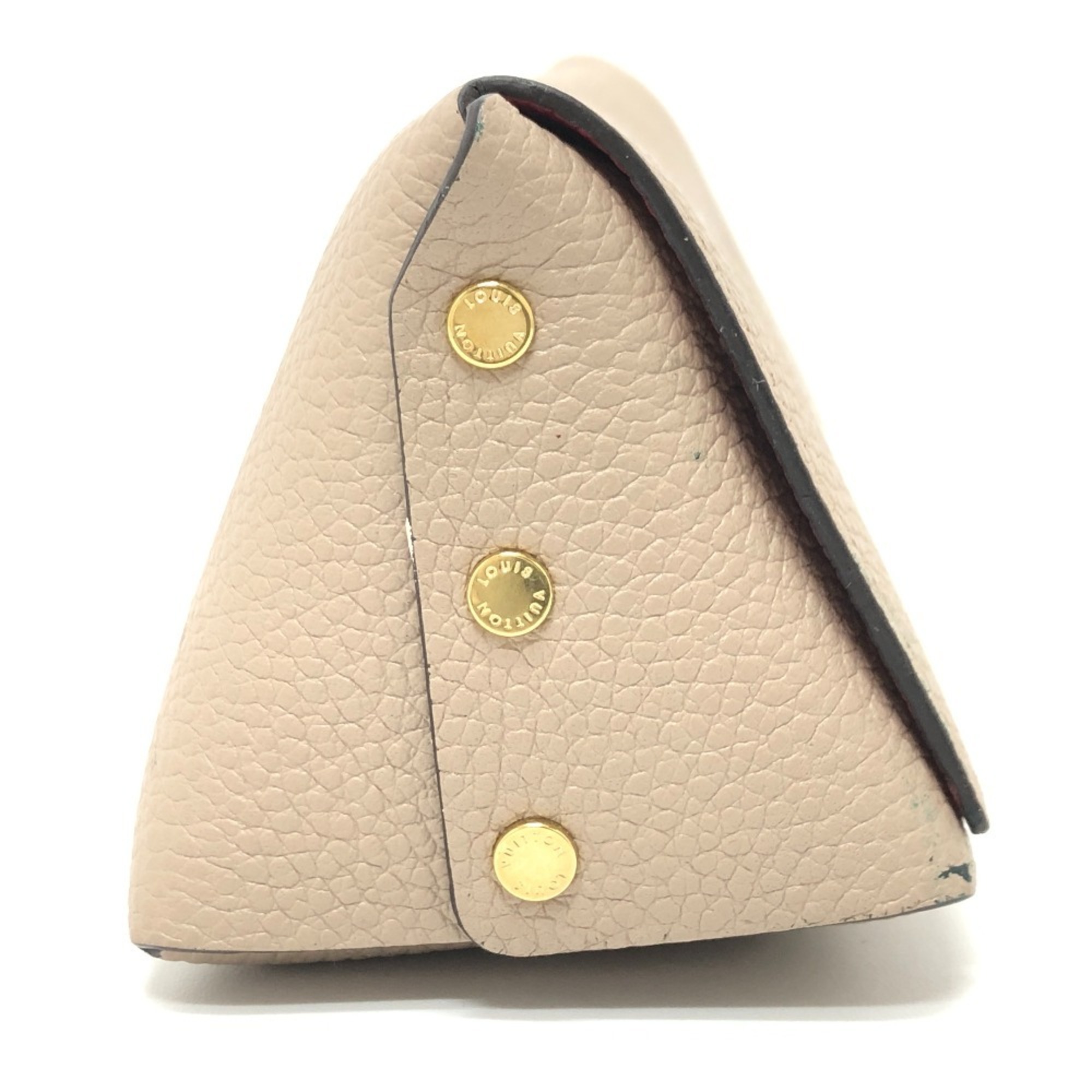 LOUIS VUITTON Louis Vuitton Unknown Pochette Rivet MM Glasses Case Pen Pouch Taurillon Women's Beige