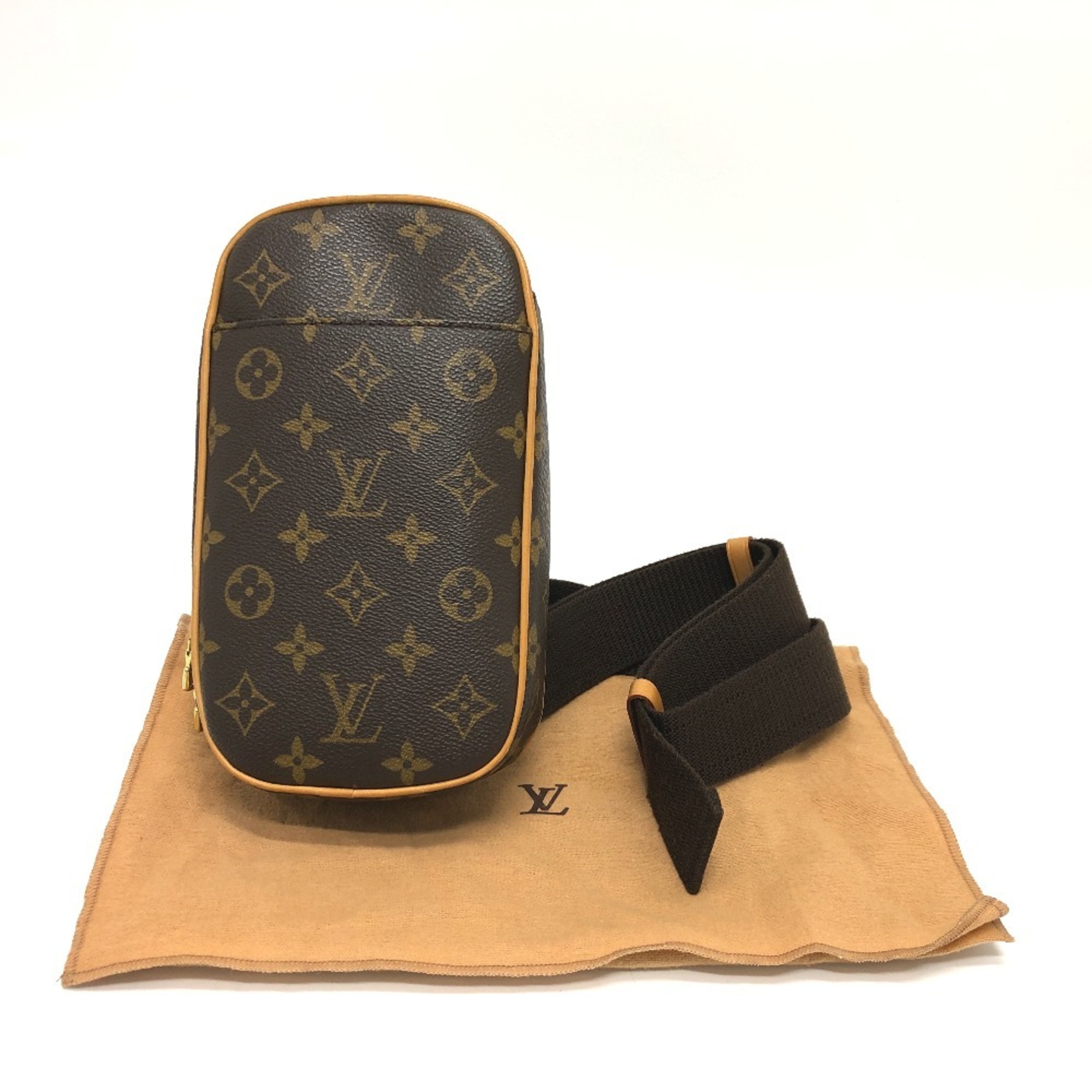 LOUIS VUITTON M51870 Pochette Ganjou Waist Bag Monogram Canvas Women's Brown