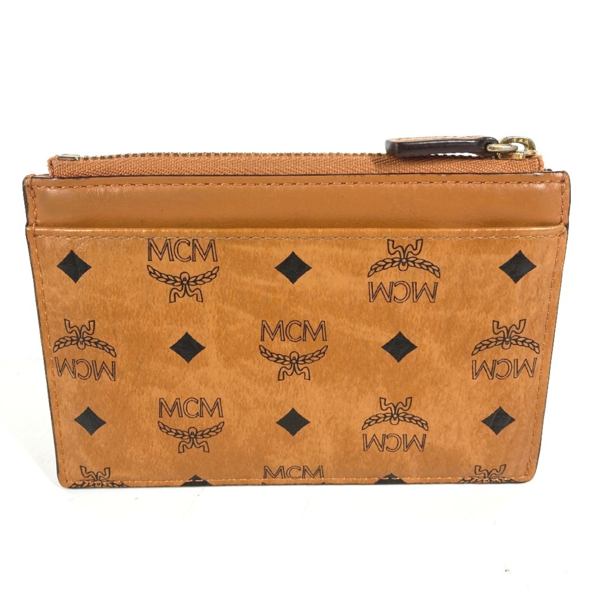 MCM SAMBYPEN Collaboration Sam By Pen Rabbit Visetos Wallet Coin Purse Wallet/Coin Case Leather Men's Brown