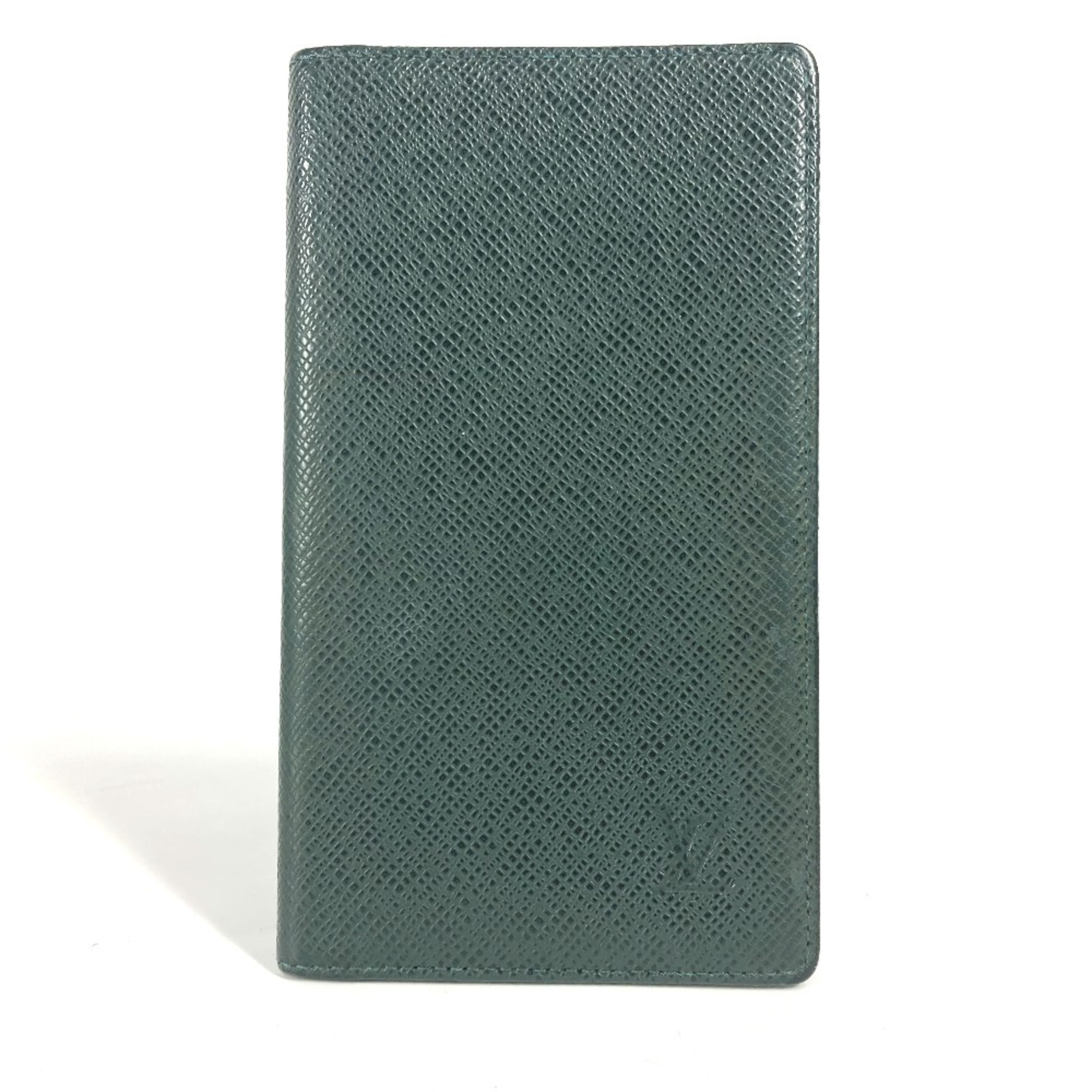 LOUIS VUITTON R20405 Taiga Agenda Poche Bi-fold Notebook Cover Leather Men's Episea Green