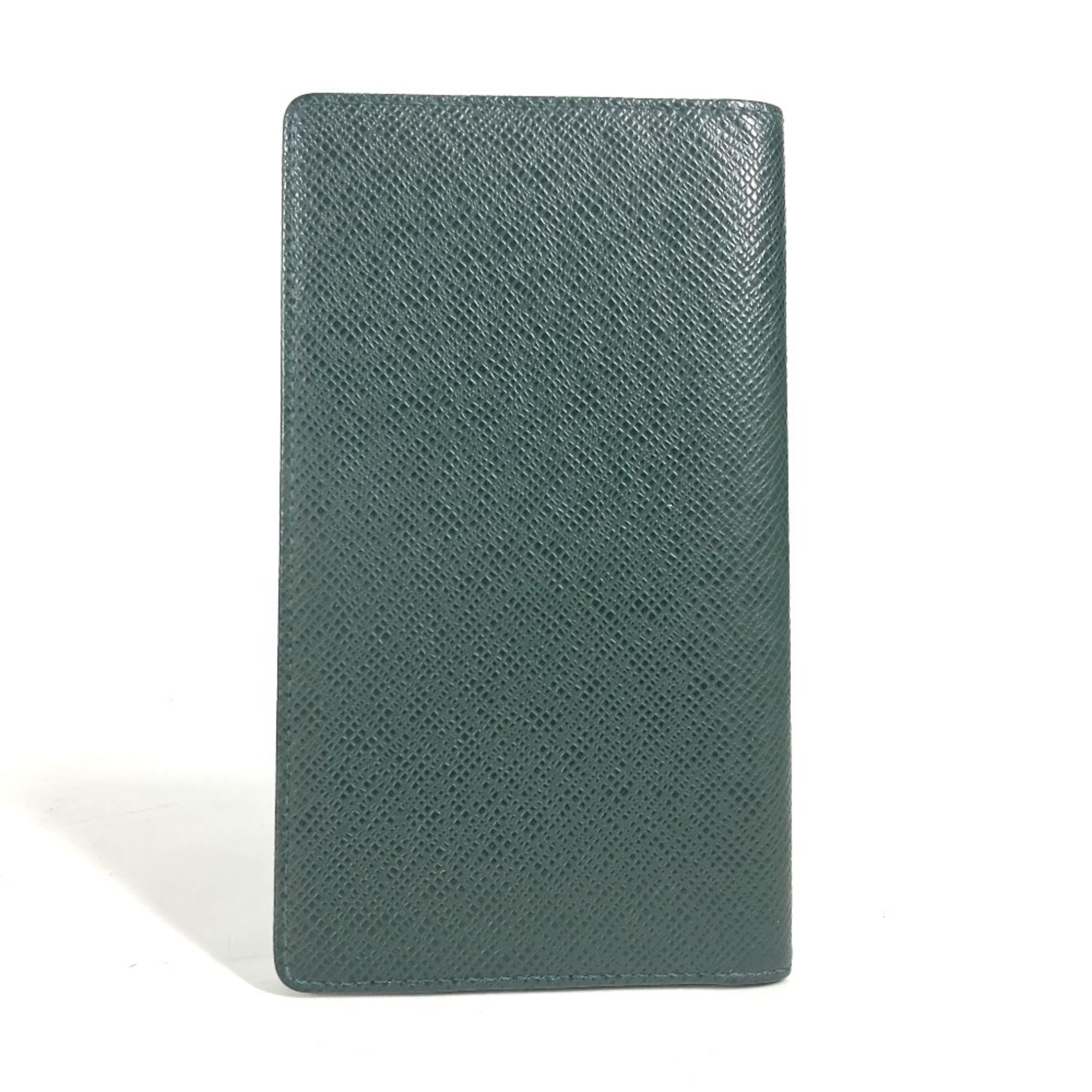 LOUIS VUITTON R20405 Taiga Agenda Poche Bi-fold Notebook Cover Leather Men's Episea Green