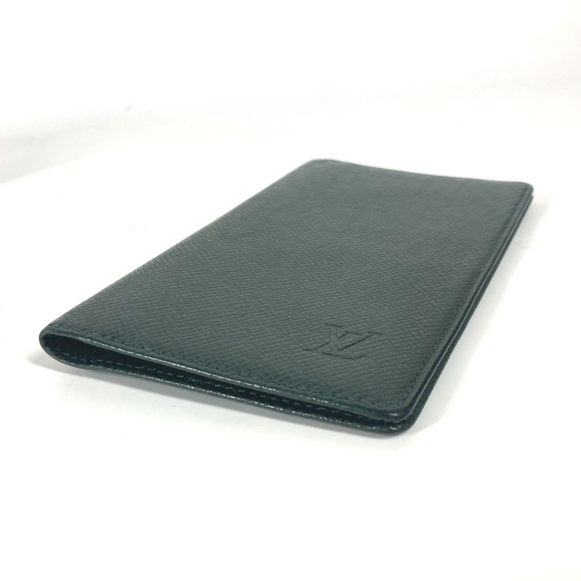 LOUIS VUITTON R20405 Taiga Agenda Poche Bi-fold Notebook Cover Leather Men's Episea Green