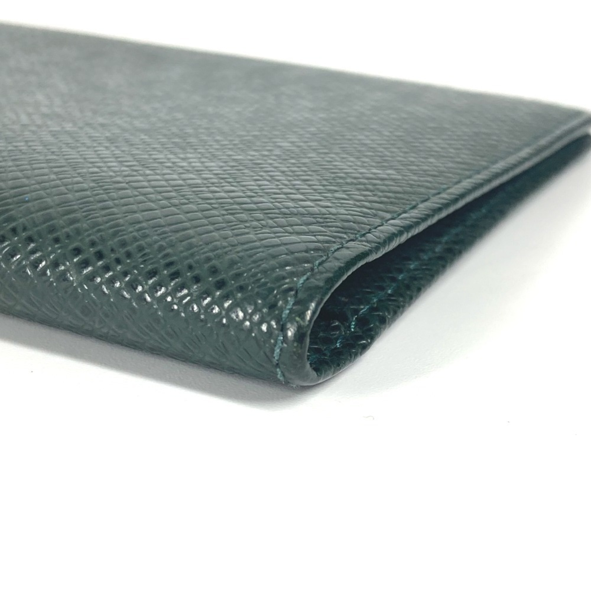 LOUIS VUITTON R20405 Taiga Agenda Poche Bi-fold Notebook Cover Leather Men's Episea Green