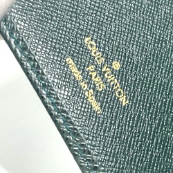 LOUIS VUITTON R20405 Taiga Agenda Poche Bi-fold Notebook Cover Leather Men's Episea Green