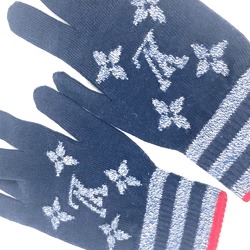 LOUIS VUITTON M76029 Gon Monogram Stripes Gloves Wool Men's Navy