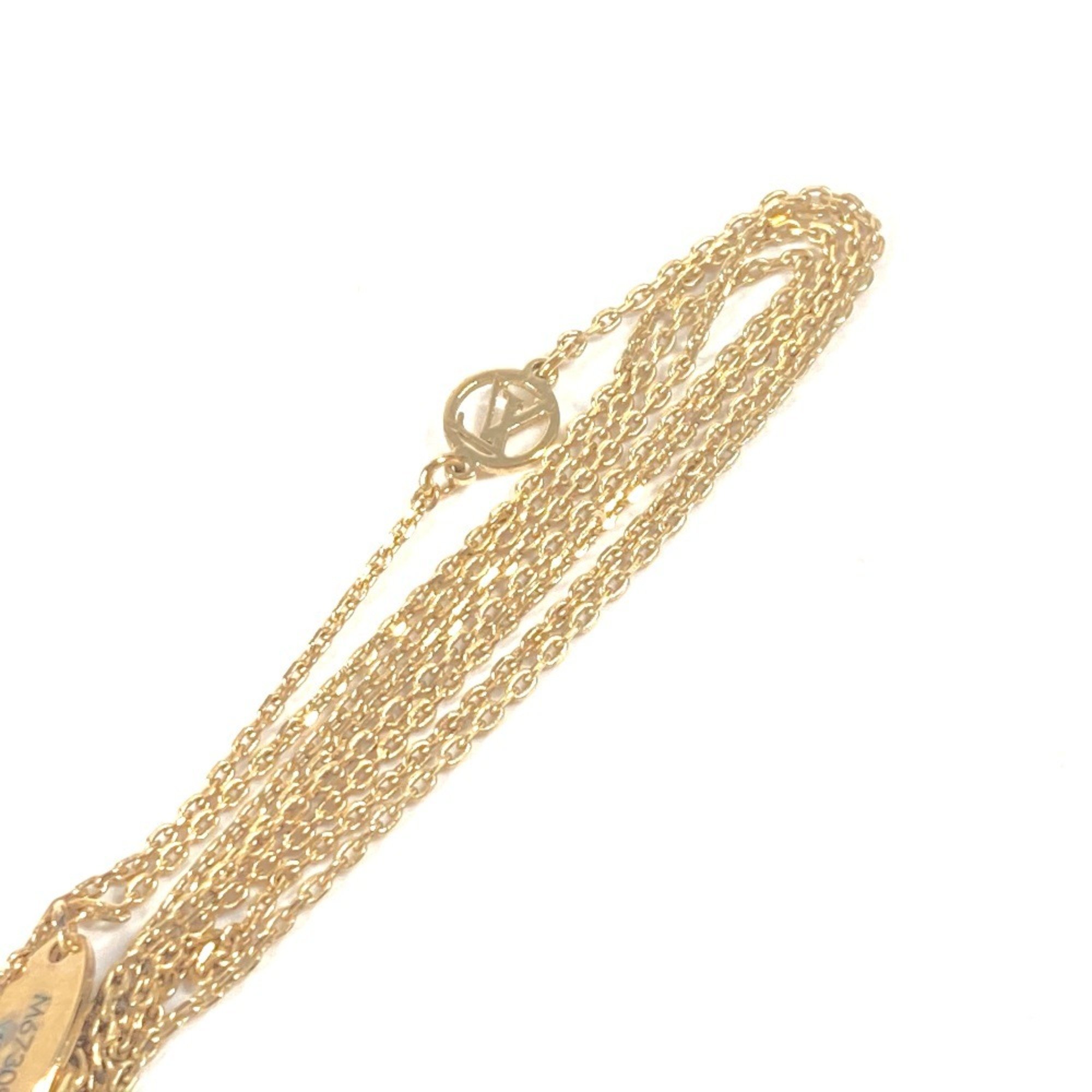 LOUIS VUITTON M67309 Rhinestone Essential V Strass Chain Necklace Metal Women's Gold