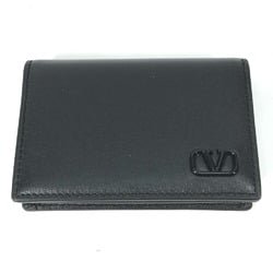 VALENTINO 2Y2P0U14ZQU Business Card Holder Pass Case V Signature Bi-Fold Holder/Card Calfskin Men's Black Similar