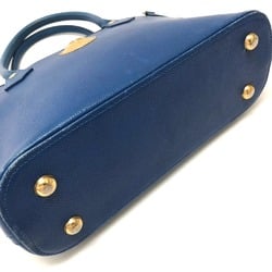 MCM metal shoulder bag handbag leather ladies blue