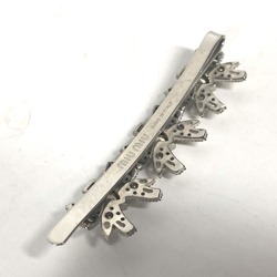 Miu Miu MIUMIU 5JF031 Ribbon Rhinestone Hair Barrette Hairpin Metal Women's Silver