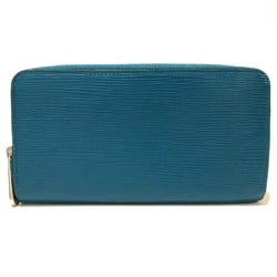 LOUIS VUITTON M60311 Epi Zippy Wallet Round Long Leather Men's Women's Cyan Blue