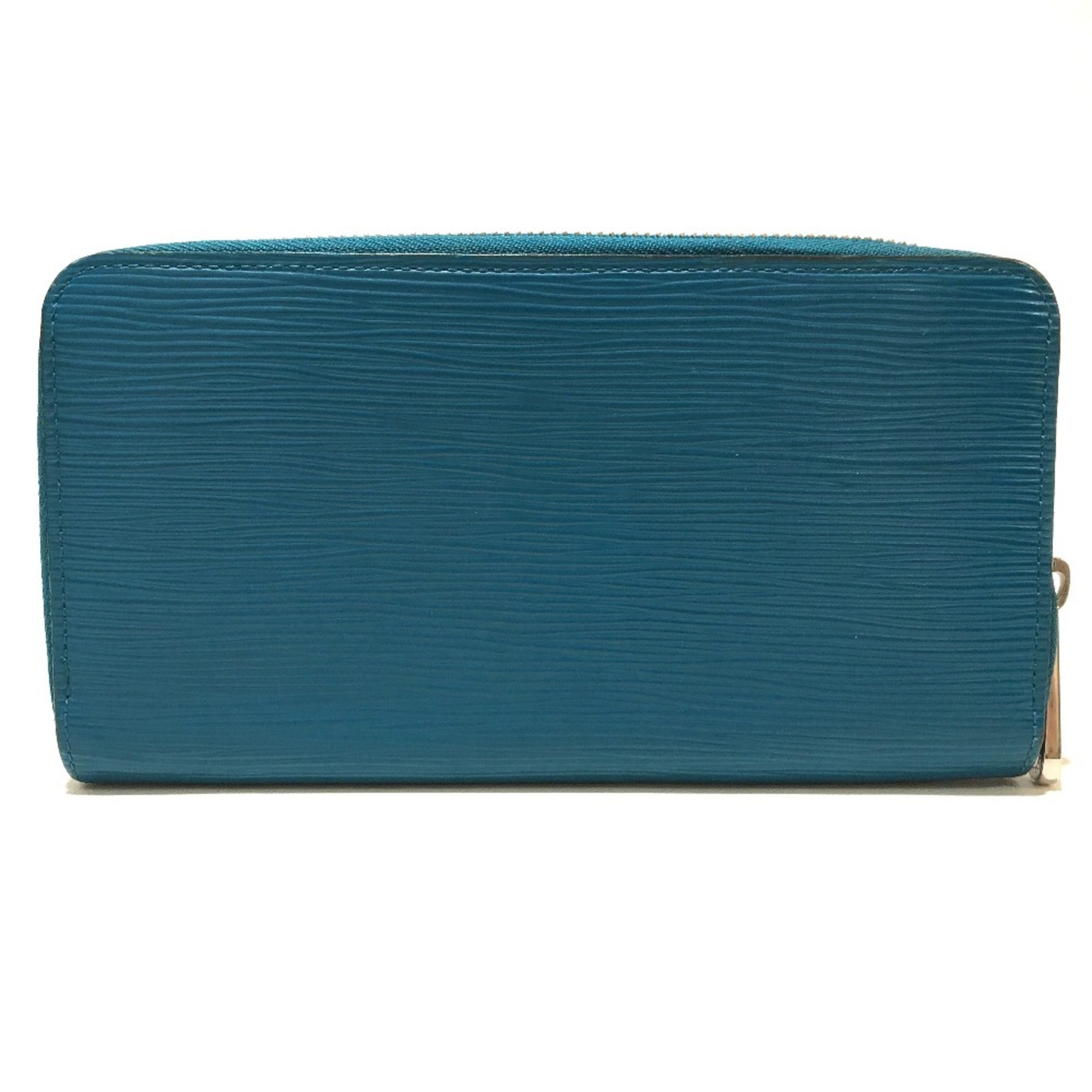 LOUIS VUITTON M60311 Epi Zippy Wallet Round Long Leather Men's Women's Cyan Blue