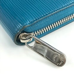 LOUIS VUITTON M60311 Epi Zippy Wallet Round Long Leather Men's Women's Cyan Blue